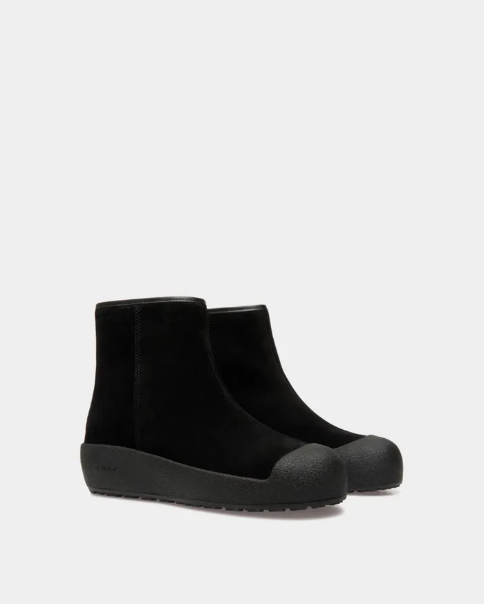 Bally Curling Bootie In Black Suede Men Bally Boots and Ankle Boots