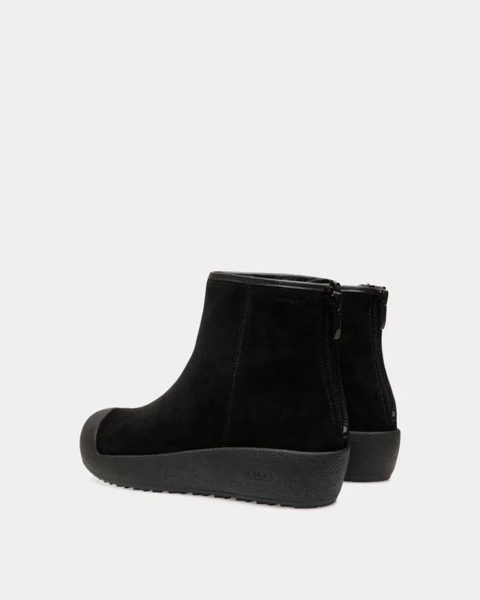 Bally Curling Bootie In Black Suede Men Bally Boots and Ankle Boots
