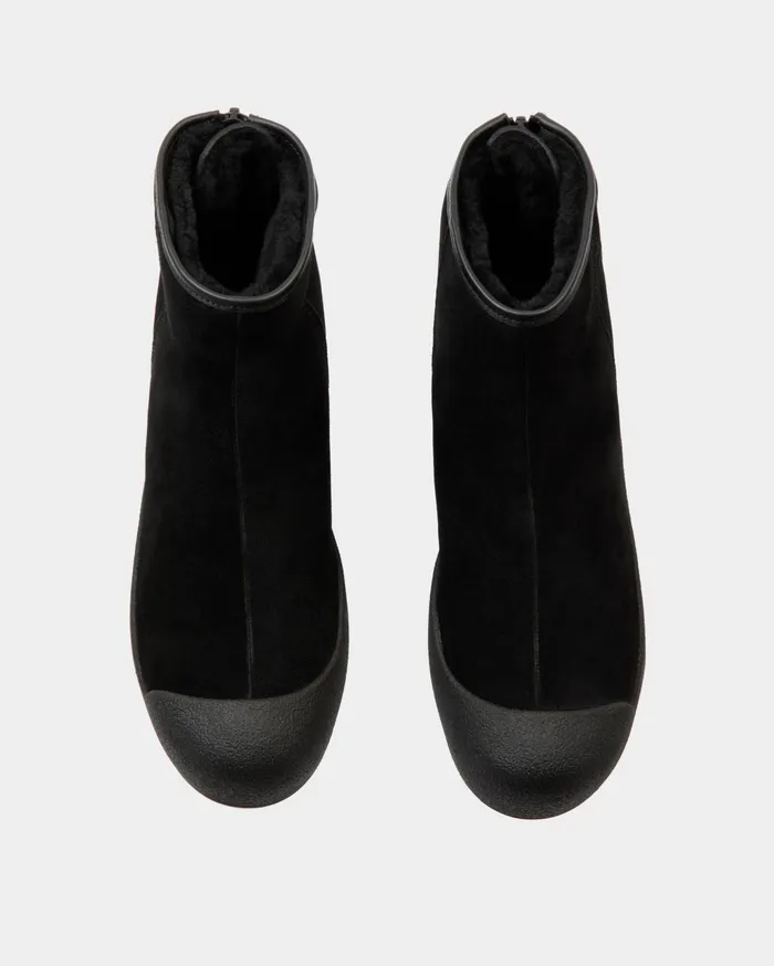 Bally Curling Bootie In Black Suede Men Bally Boots and Ankle Boots
