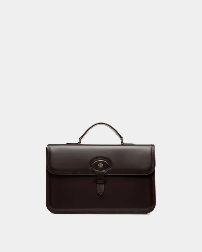 Beckett Briefcase In Ebano Leather Men Bally Business Bags