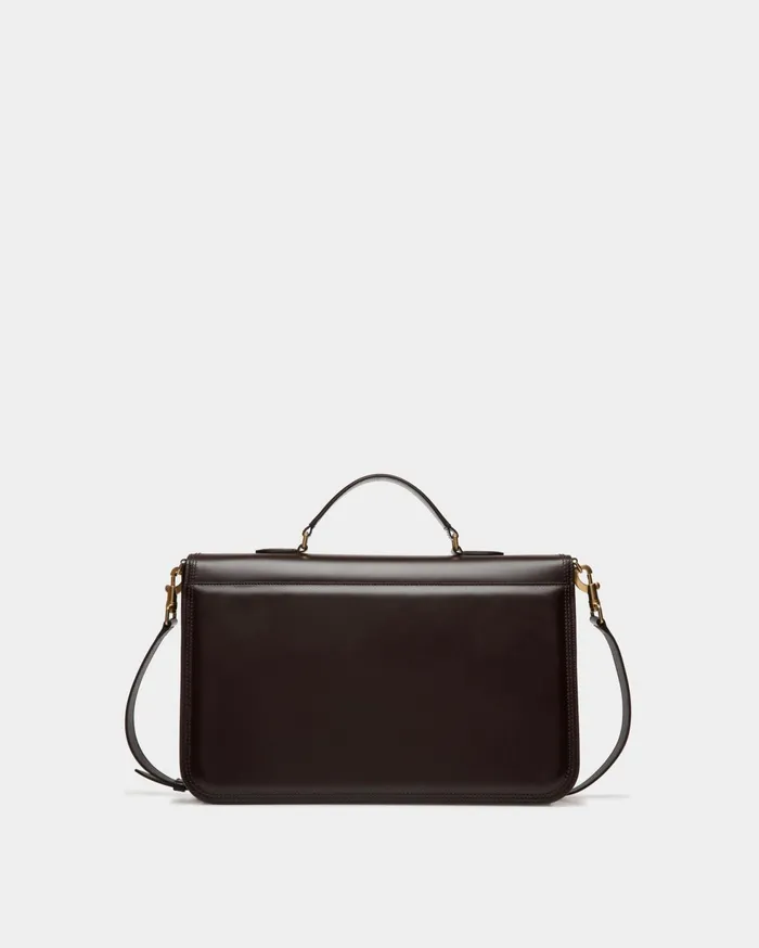 Beckett Briefcase In Ebano Leather Men Bally Business Bags
