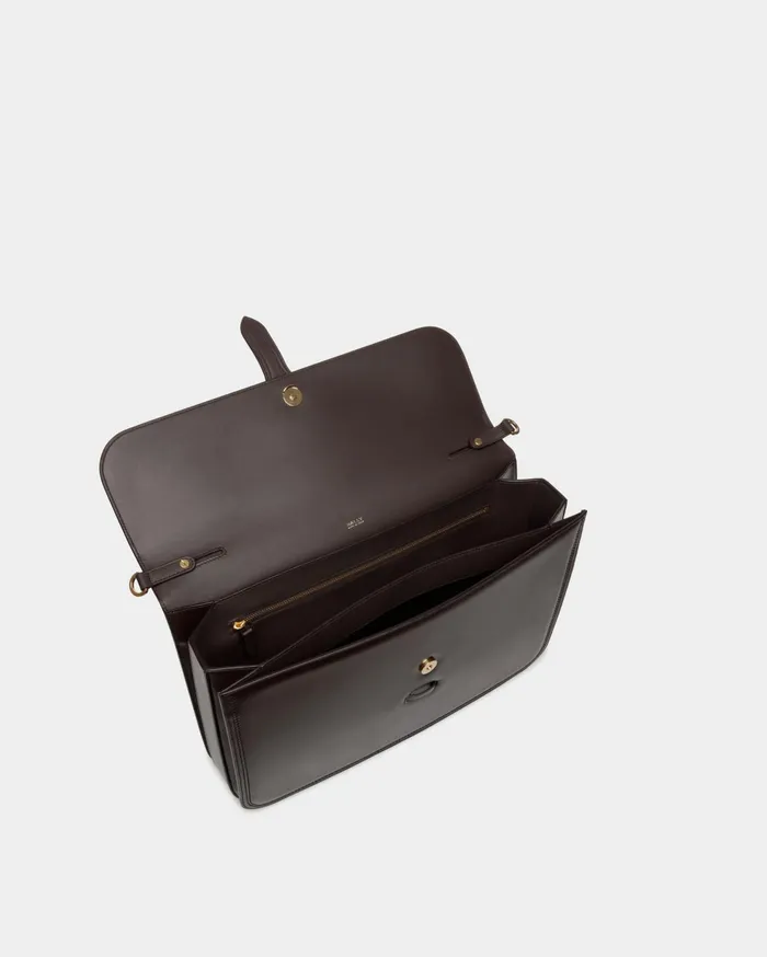 Beckett Briefcase In Ebano Leather Men Bally Business Bags
