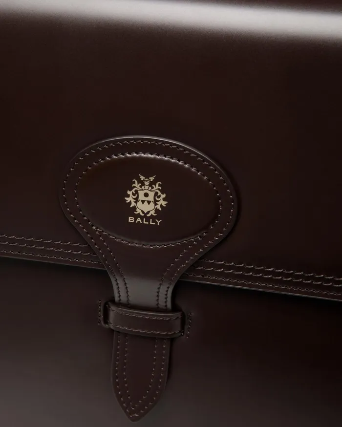 Beckett Briefcase In Ebano Leather Men Bally Business Bags