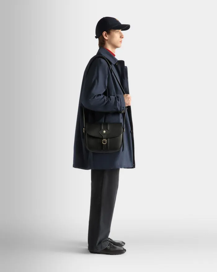Beckett Crossbody Bag In Black Leather Men Bally Messenger Bags