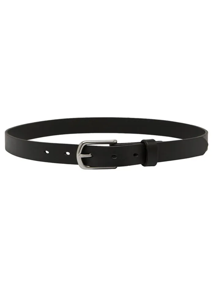 Belts Women The UNDONE SAINT 8211 Classic Leather Belt in Black and Silver