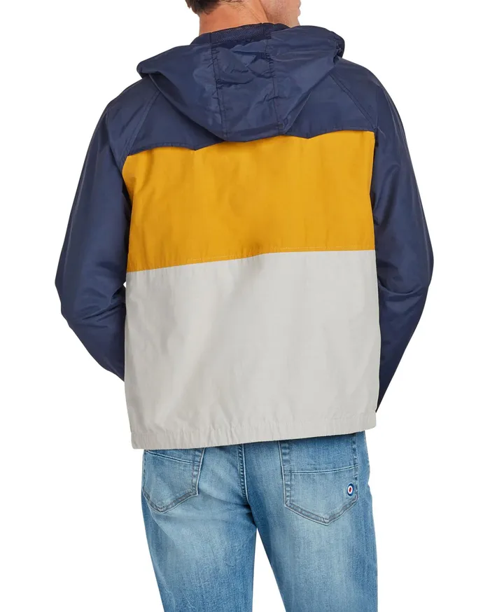 Ben Sherman Jackets Hooded Windbreaker Jacket 8211 NavyGoldGrey 8211 Men