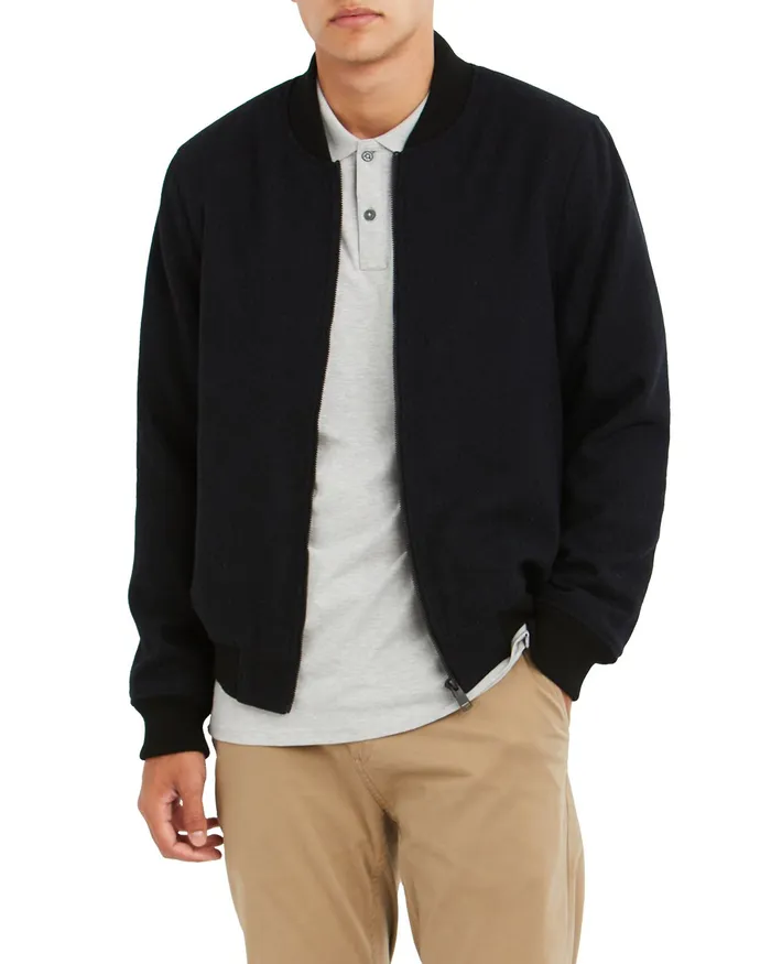 Ben Sherman Outerwear Wool Bomber Jacket 8211 Black 8211 Men