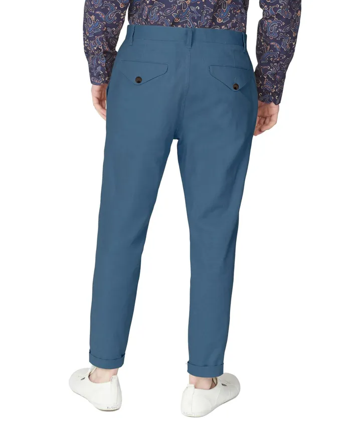 Ben Sherman Pants and Chinos CottonLinen SlimTaper Trouser 8211 Indigo 8211 Men