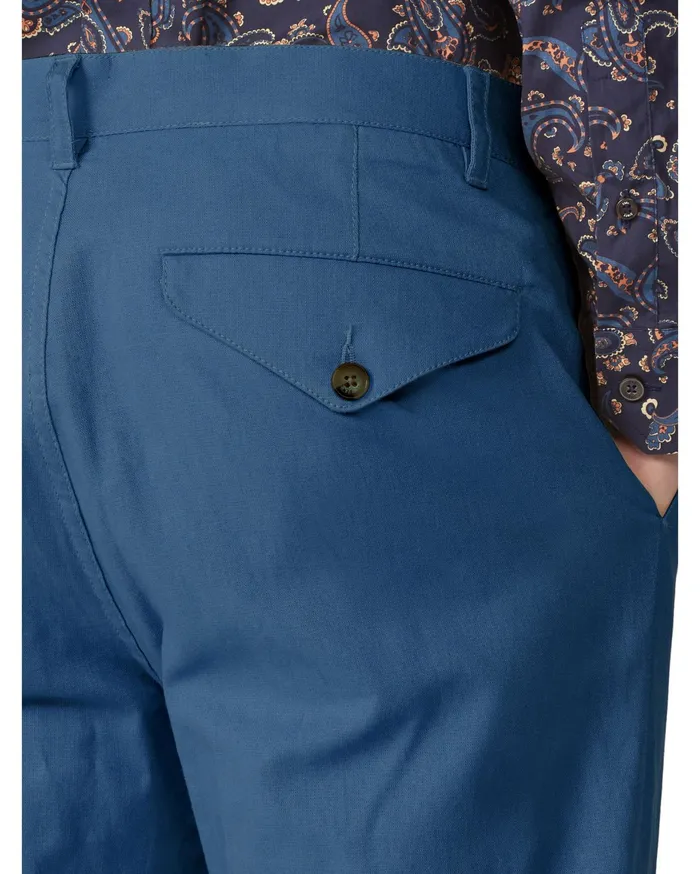 Ben Sherman Pants and Chinos CottonLinen SlimTaper Trouser 8211 Indigo 8211 Men