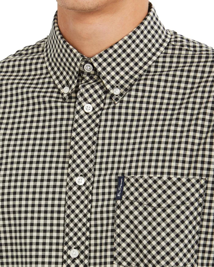 Ben Sherman Shirting LongSleeve Gingham Shirt 8211 Black 8211 Men