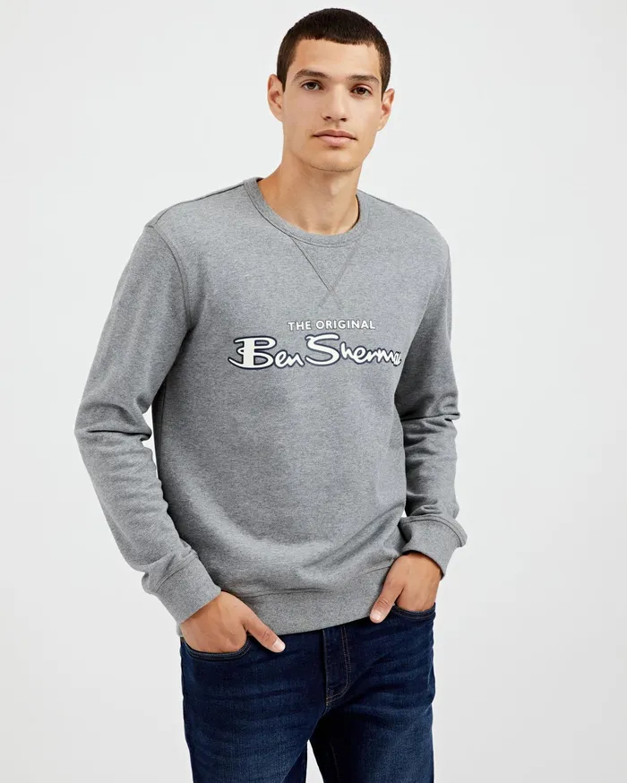 Ben Sherman Sweatshirts Signature Logo Sweatshirt 8211 Grey Heather 8211 Men