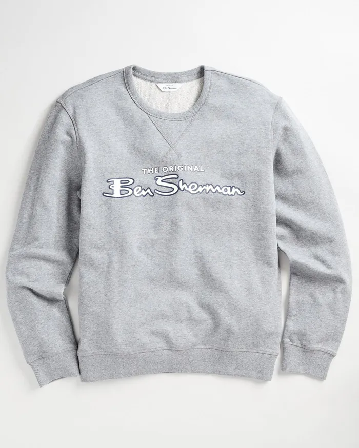 Ben Sherman Sweatshirts Signature Logo Sweatshirt 8211 Grey Heather 8211 Men