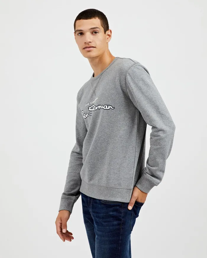 Ben Sherman Sweatshirts Signature Logo Sweatshirt 8211 Grey Heather 8211 Men