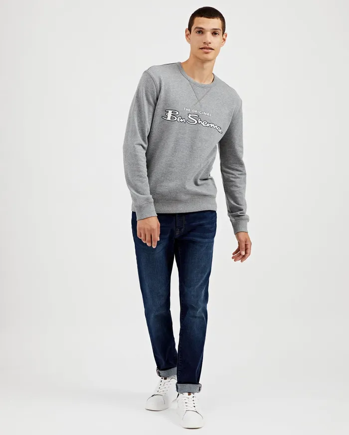 Ben Sherman Sweatshirts Signature Logo Sweatshirt 8211 Grey Heather 8211 Men