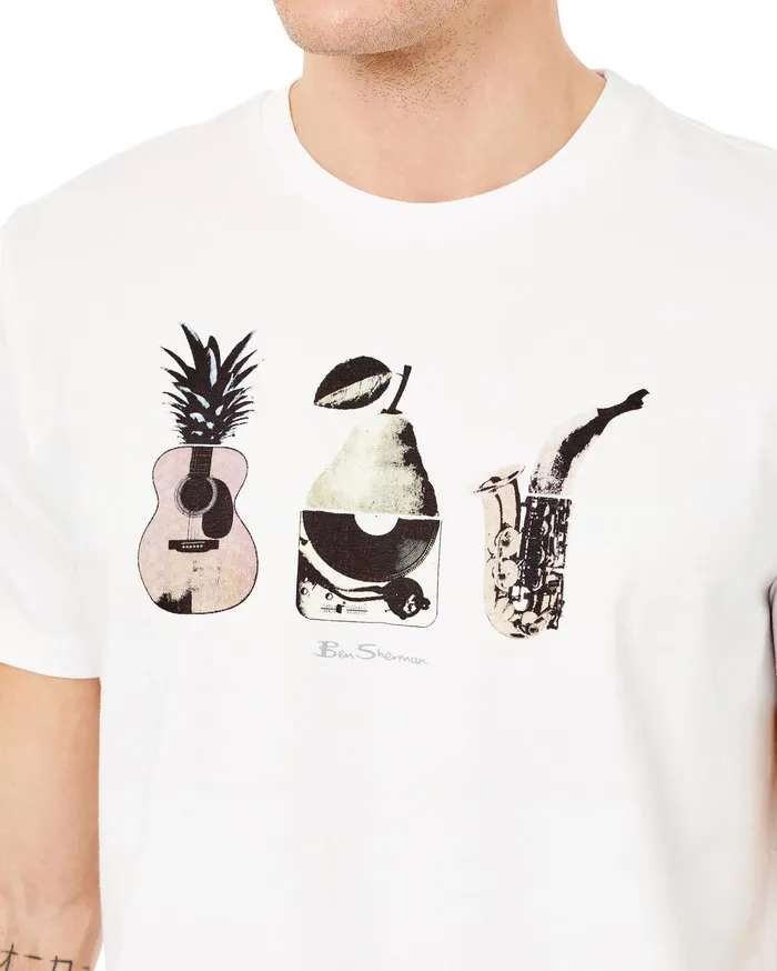 Ben Sherman TShirts Banana Split Graphic TShirt 8211 Bright White 8211 Men