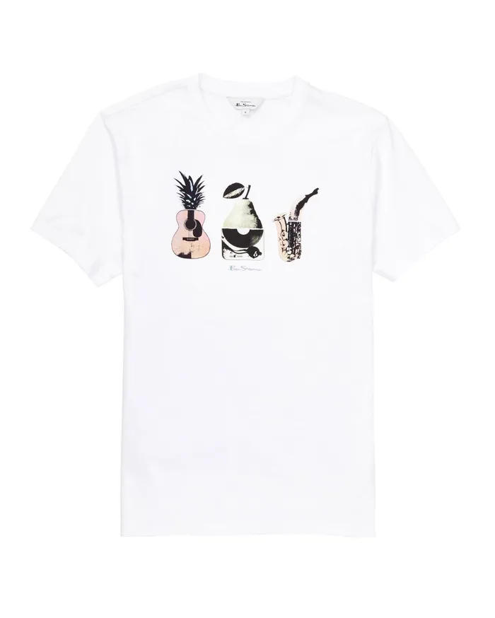Ben Sherman TShirts Banana Split Graphic TShirt 8211 Bright White 8211 Men