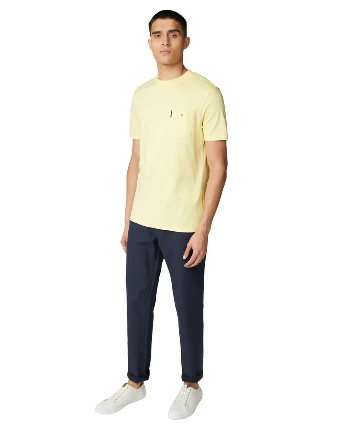 Ben Sherman TShirts Organic Cotton Signature Pocket Tee 8211 Lemon 8211 Men