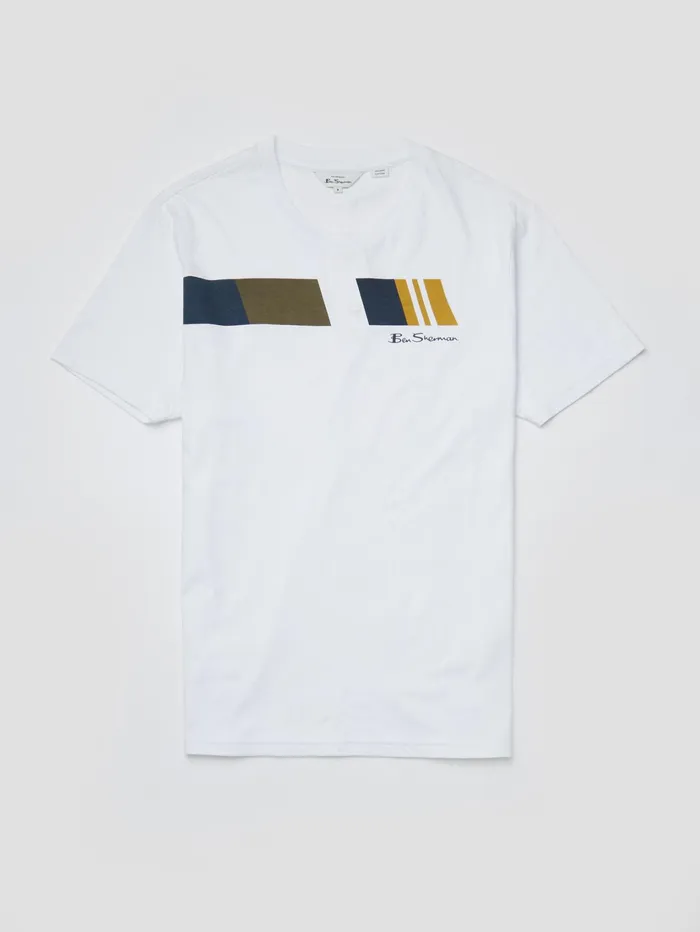 Ben Sherman TShirts RetroStripe Graphic Tee 8211 White 8211 Men