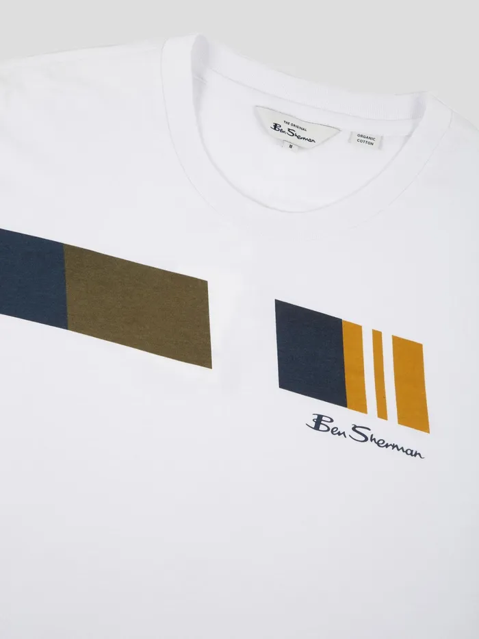 Ben Sherman TShirts RetroStripe Graphic Tee 8211 White 8211 Men