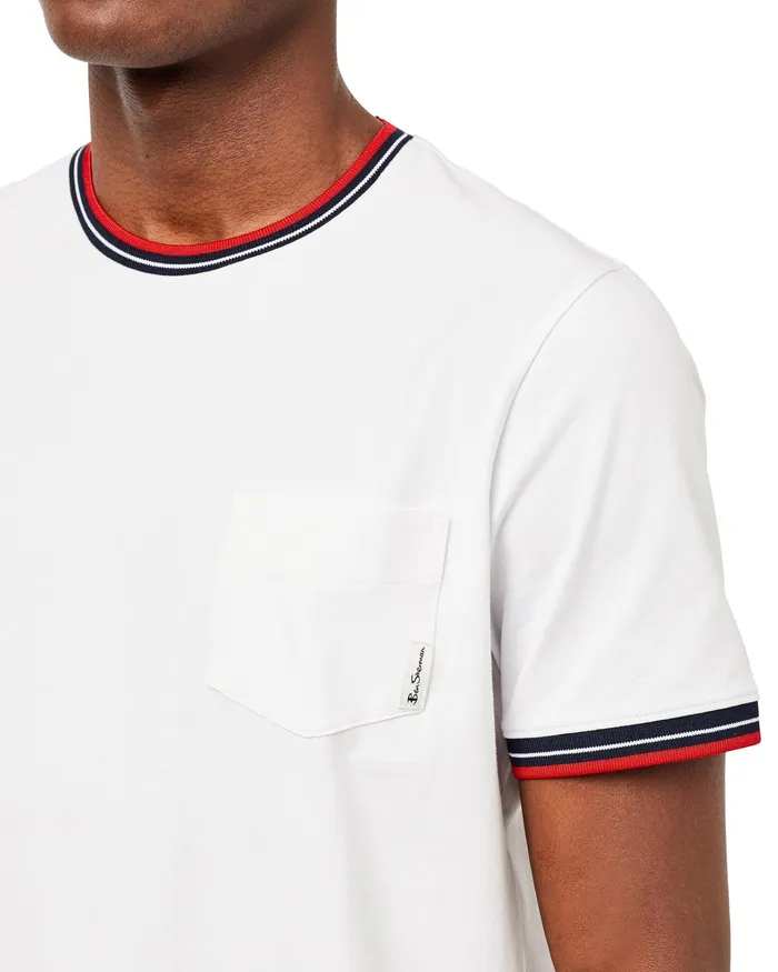 Ben Sherman TShirts Supima Cotton Pocket TShirt 8211 Bright White 8211 Men