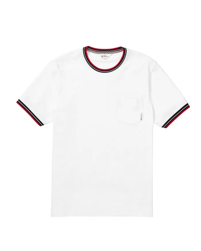 Ben Sherman TShirts Supima Cotton Pocket TShirt 8211 Bright White 8211 Men