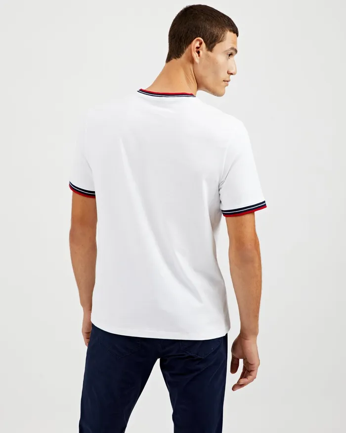 Ben Sherman TShirts Supima Cotton Ringer Pocket TShirt 8211 Bright White 8211 Men