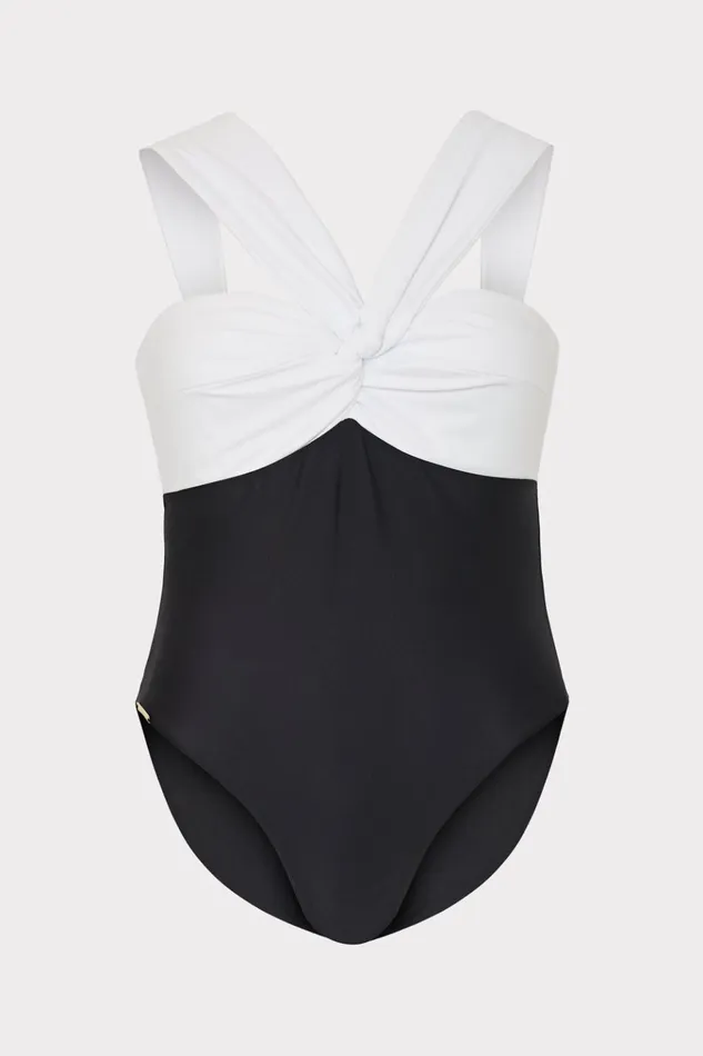 Betsy Color Block One Piece Whiteblack Women Milly Swim and Coverups