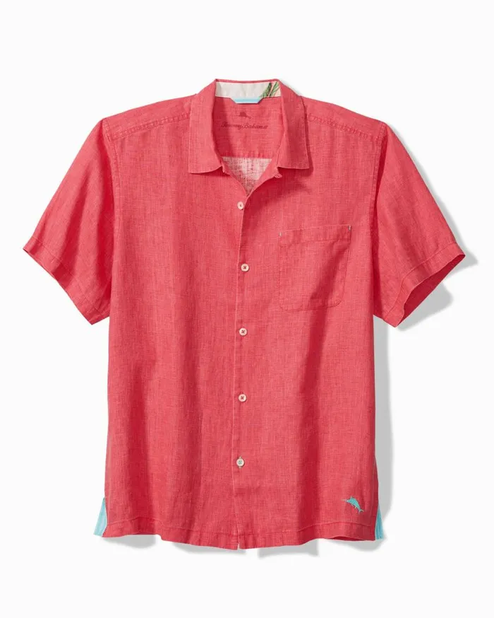 Big and Tall Big and Tall Coconut Point Red White And Cheers IslandZone Camp Shirt Chambray Blue Tommy Bahama Shirts Big and Tall Big and Tall Coconut Point Red White And Cheers IslandZone Camp Shirt Chambray Blue Tommy Bahama Shirts