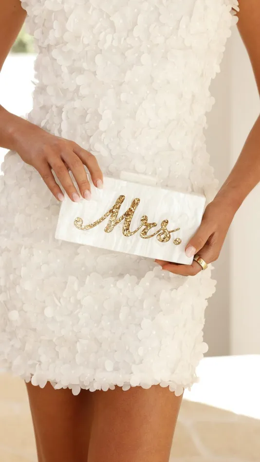 Billy J Bags Women Mrs Pearla Clutch 8211 WhiteGold