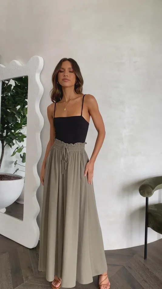 Billy J Bottoms Women Avery Wide Leg Pants 8211 Khaki