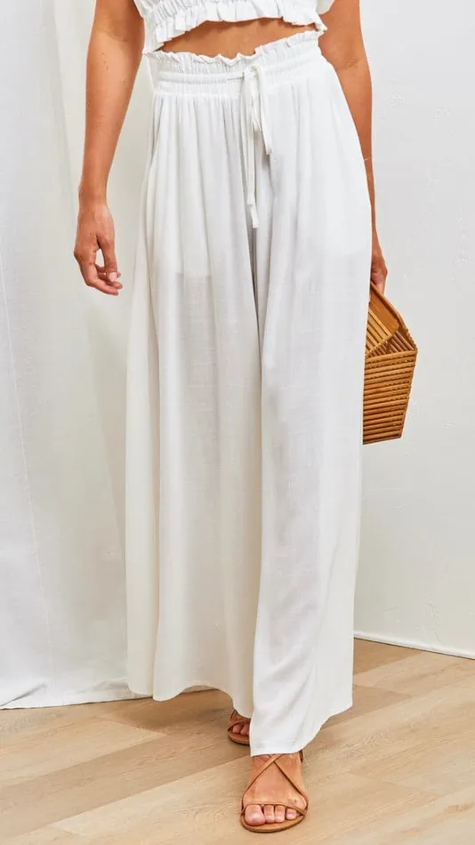 Billy J Bottoms Women Avery Wide Leg Pants 8211 White