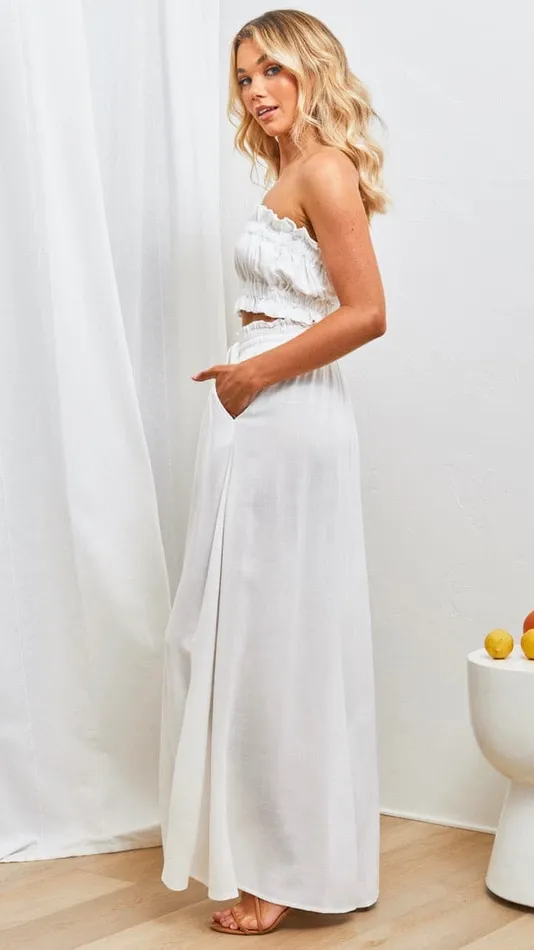 Billy J Bottoms Women Avery Wide Leg Pants 8211 White