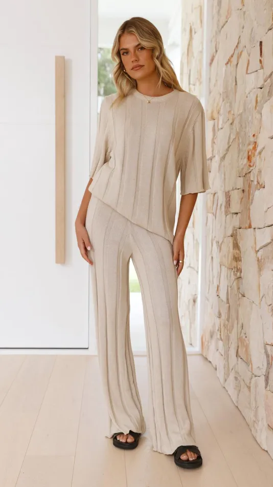 Billy J Bottoms Women Bayu Knit Pants 8211 Cream