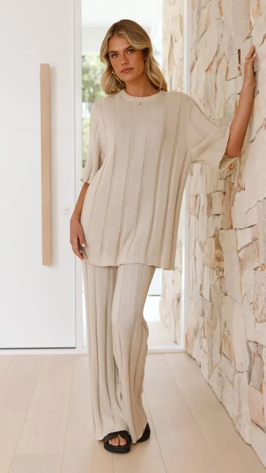 Billy J Bottoms Women Bayu Knit Pants 8211 Cream