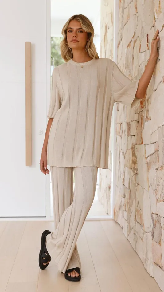 Billy J Bottoms Women Bayu Knit Pants 8211 Cream