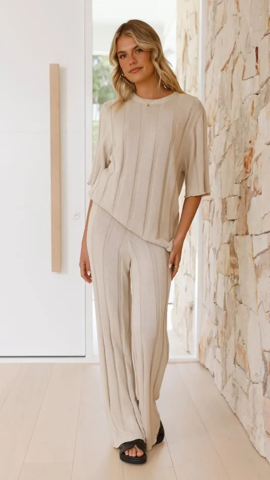 Billy J Bottoms Women Bayu Knit Pants 8211 Cream