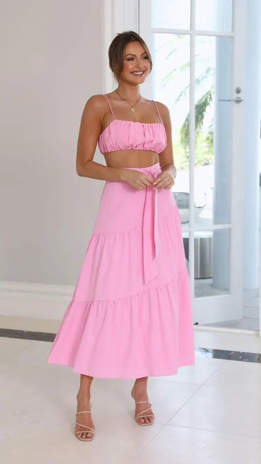 Billy J Bottoms Women Saraya Top And Skirt Set 8211 Pink