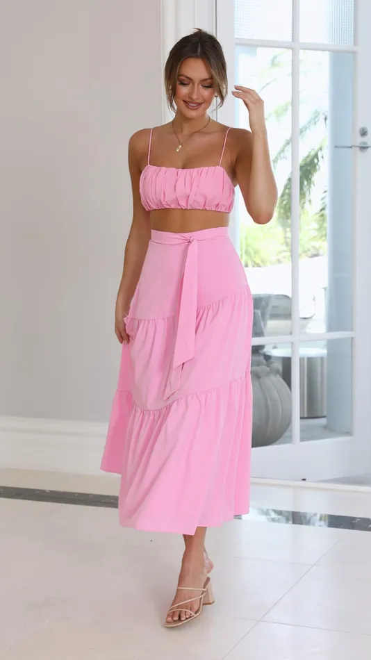 Billy J Bottoms Women Saraya Top And Skirt Set 8211 Pink