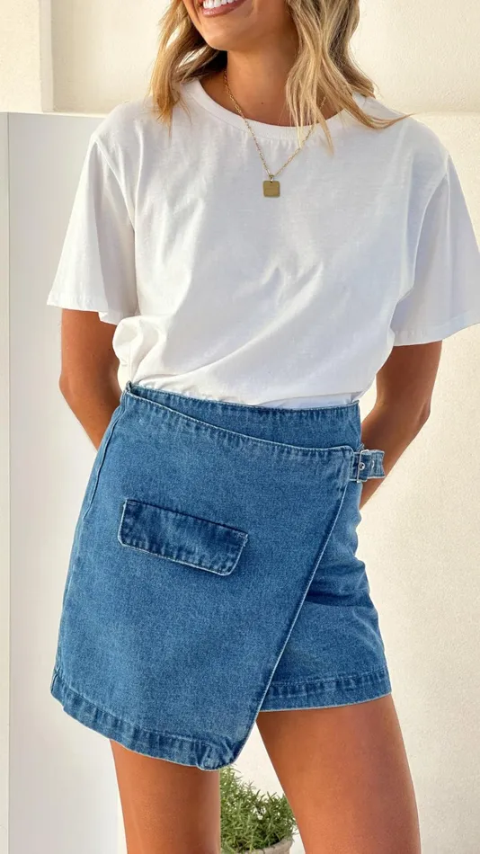 Billy J Bottoms Women Winslow Skirt 8211 Denim