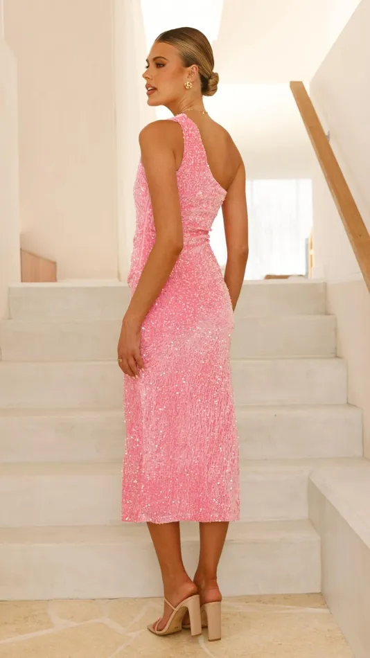 Billy J Dresses Women Anna Maxi Dress 8211 Pink Sequins
