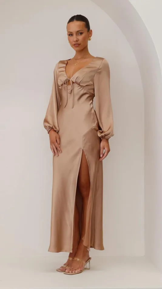 Billy J Dresses Women Brigitte Maxi Dress 8211 Latte