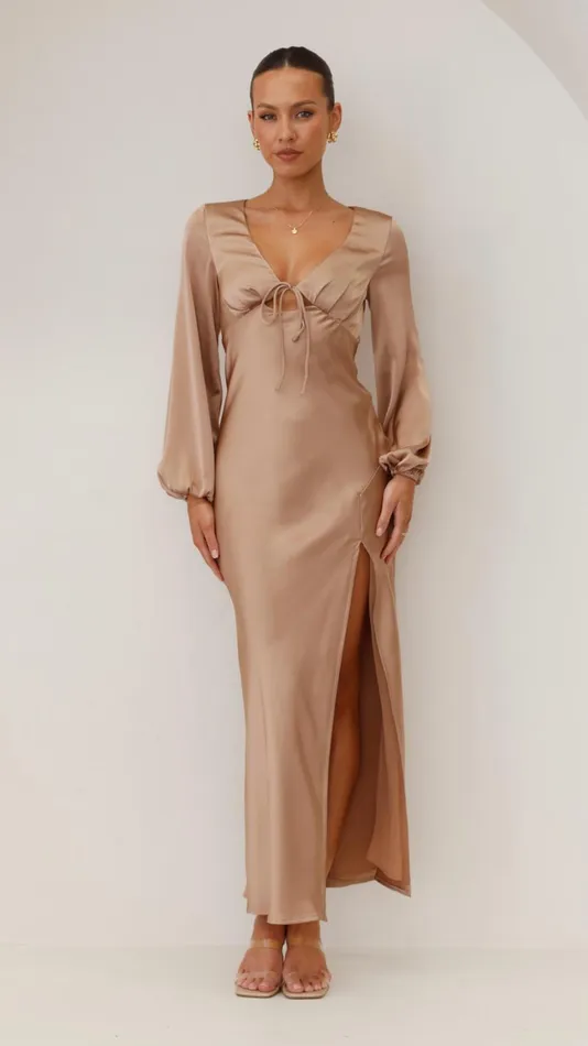 Billy J Dresses Women Brigitte Maxi Dress 8211 Latte
