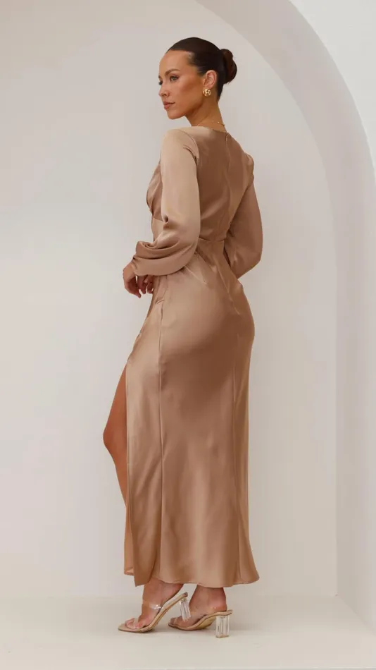 Billy J Dresses Women Brigitte Maxi Dress 8211 Latte