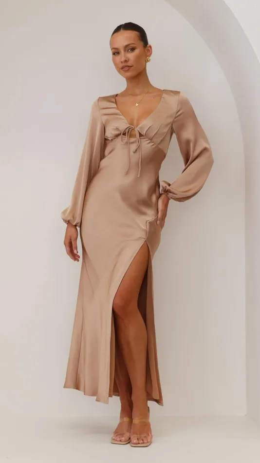 Billy J Dresses Women Brigitte Maxi Dress 8211 Latte