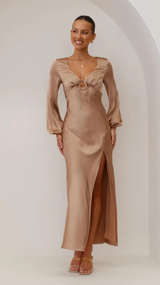 Billy J Dresses Women Brigitte Maxi Dress 8211 Latte