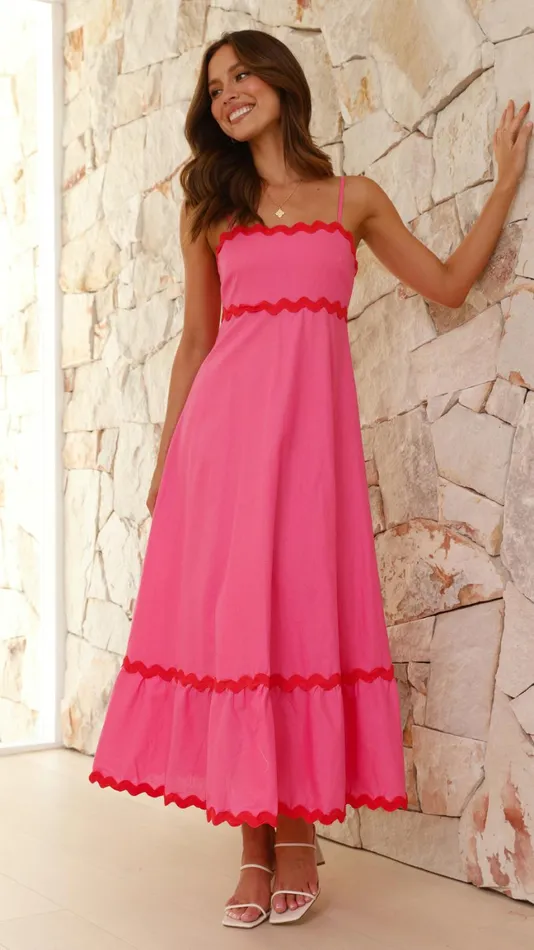 Billy J Dresses Women Brodey Midi Dress 8211 Pink Red
