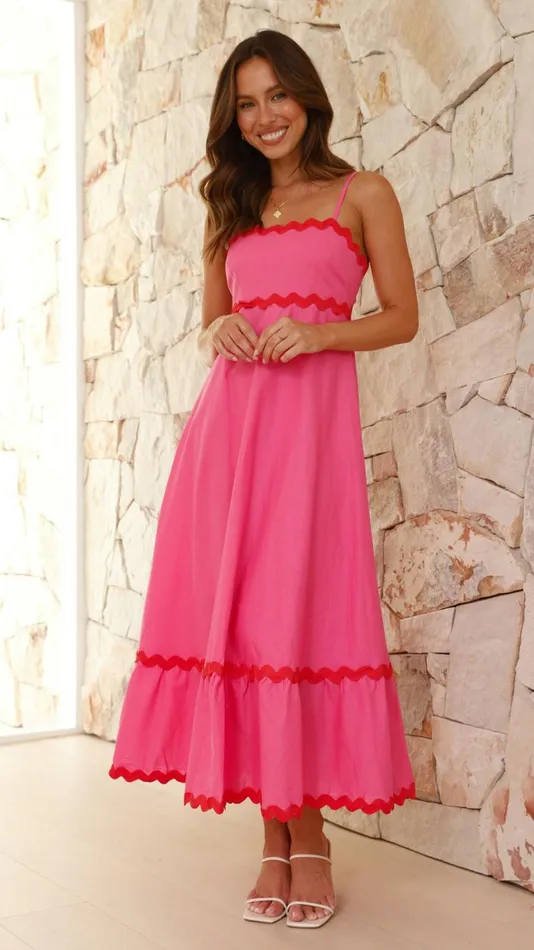 Billy J Dresses Women Brodey Midi Dress 8211 Pink Red