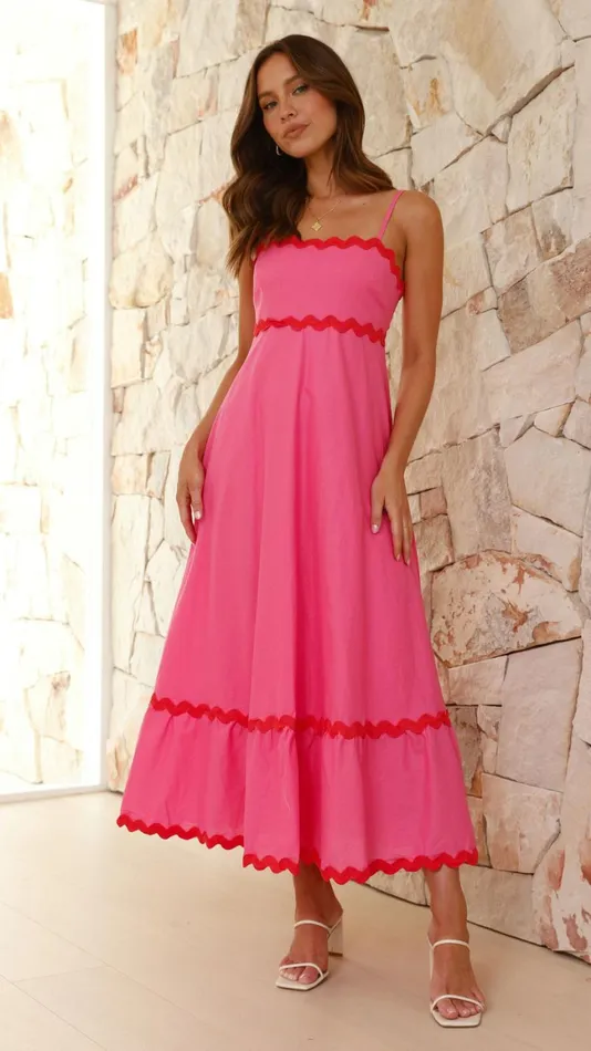 Billy J Dresses Women Brodey Midi Dress 8211 Pink Red