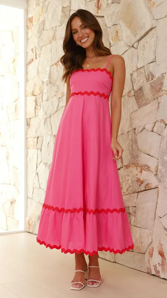 Billy J Dresses Women Brodey Midi Dress 8211 Pink Red