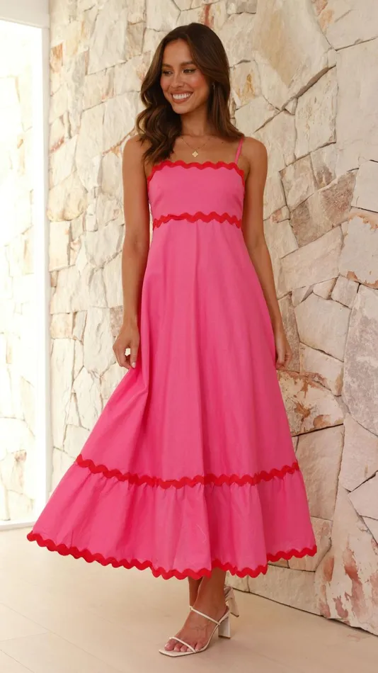 Billy J Dresses Women Brodey Midi Dress 8211 Pink Red